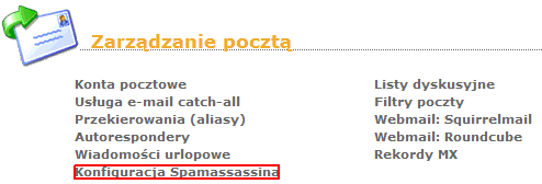 Konfiguracja filtrów antyspamowych Konfiguracja SpamAssasina