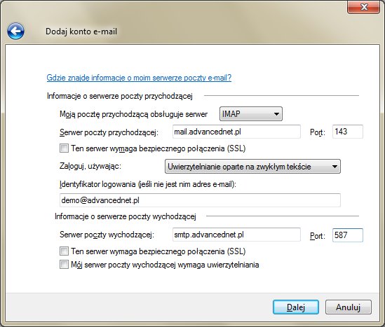 Konfiguracja konta e-mail w Windows Live Mail Konfiguracja konta e-mail w Windows Live Mail