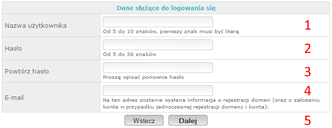 Zamówienie - krok 2 Zamówienie - krok 2