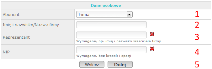 Zamówienie - krok 3 - firma Zamówienie - krok 3 - firma