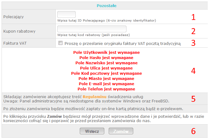 Zamówienie - krok 7 Zamówienie - krok 7